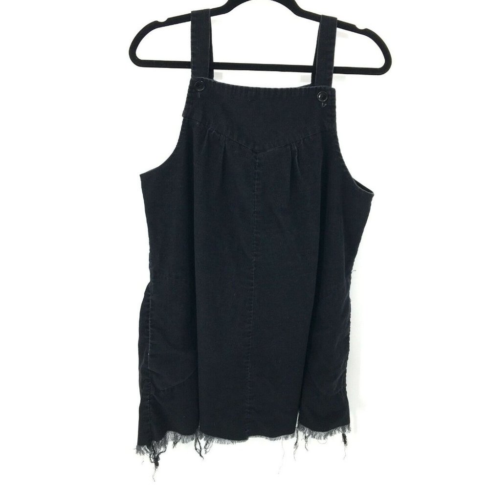 vintage MARILYN TOGS corduroy overall jumper top black 80s 90s boho 16 women's